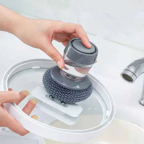 Perie de vase cu dozator de detergent